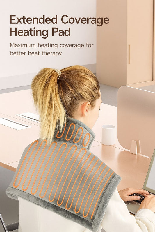 Electric Neck & Shoulder Wrap – 6 Temperature Levels & Timer | Soft, Washable Fabric