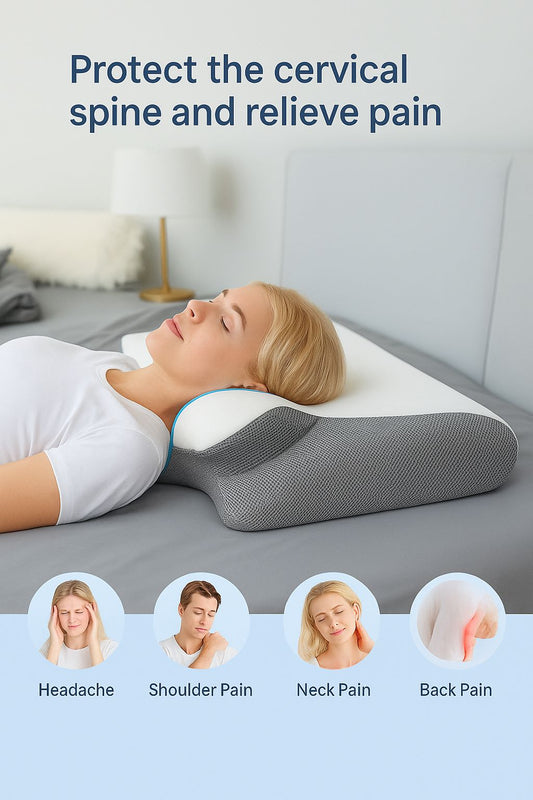 Orthopedic Memory Foam Neck Pillow – Ergonomic Support for Better Sleep & Posture