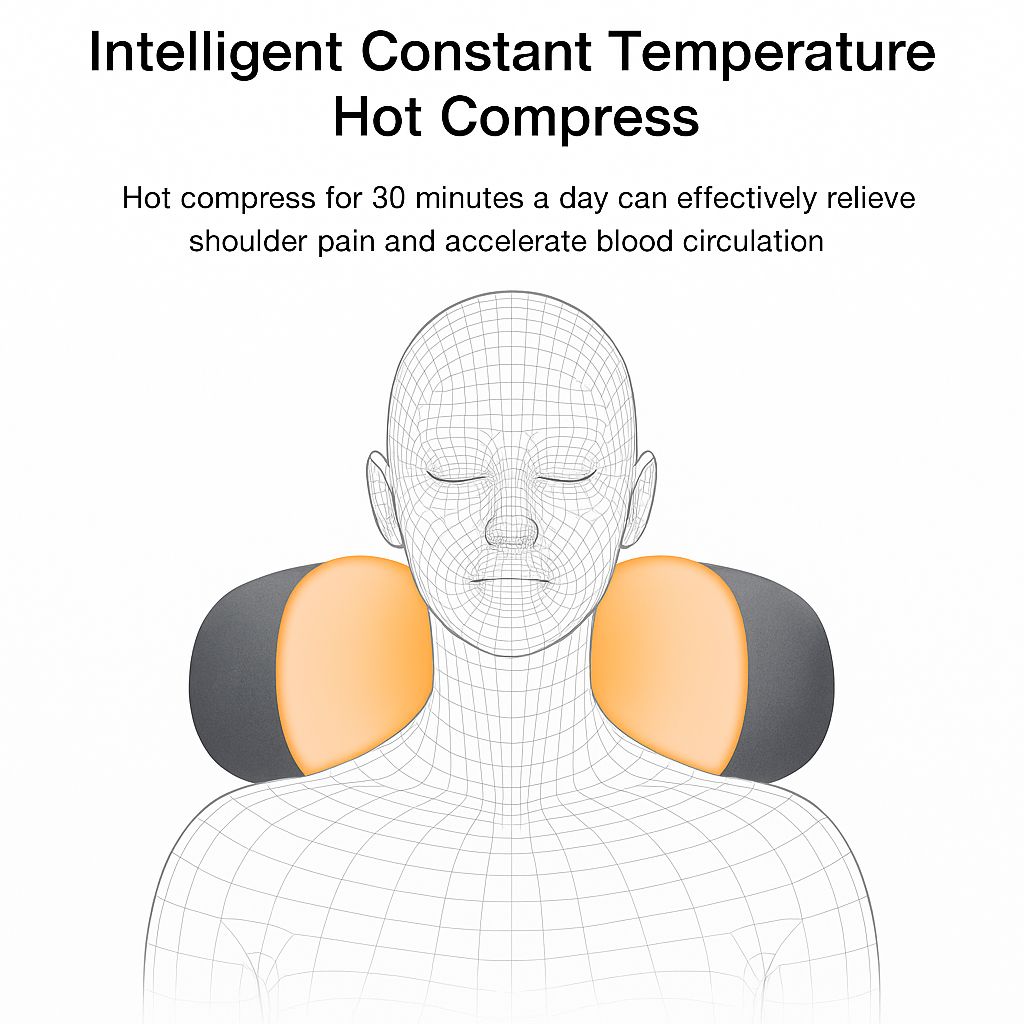 3-in-1 Cervical Neck Massager Pillow – Heat, Vibration & Traction Relief