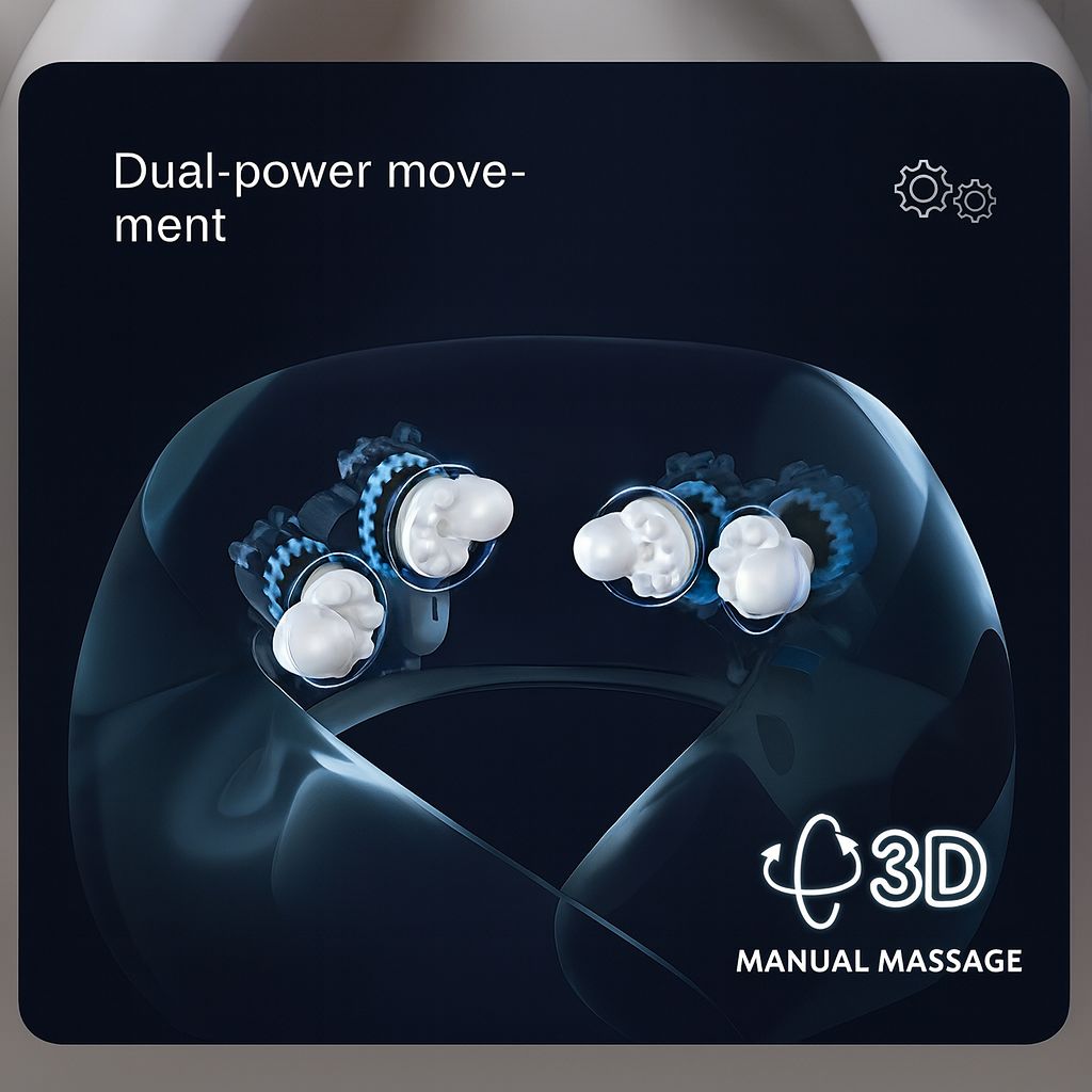 Portable U-Shape Heated Neck Massage Pillow – Vibration & Memory Foam Comfort | Travel & Daily Relief