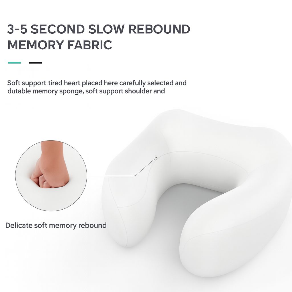 Portable U-Shape Heated Neck Massage Pillow – Vibration & Memory Foam Comfort | Travel & Daily Relief