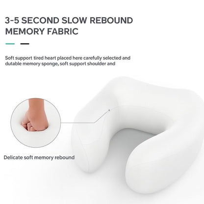 Portable U-Shape Heated Neck Massage Pillow – Vibration & Memory Foam Comfort | Travel & Daily Relief