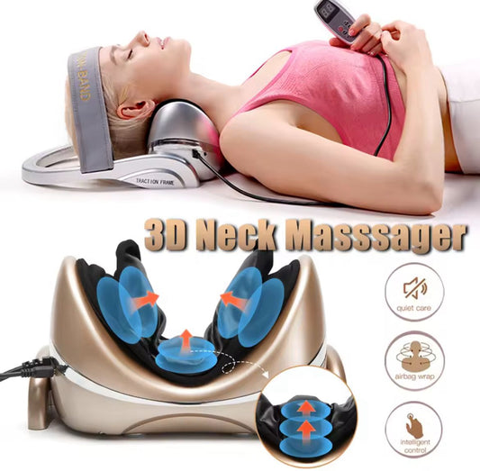 3-in-1 Electric Neck Traction Massager – Heat, Vibration & Air Compression