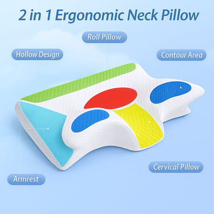 Orthopedic Memory Foam Neck Pillow – Ergonomic Support for Better Sleep & Posture