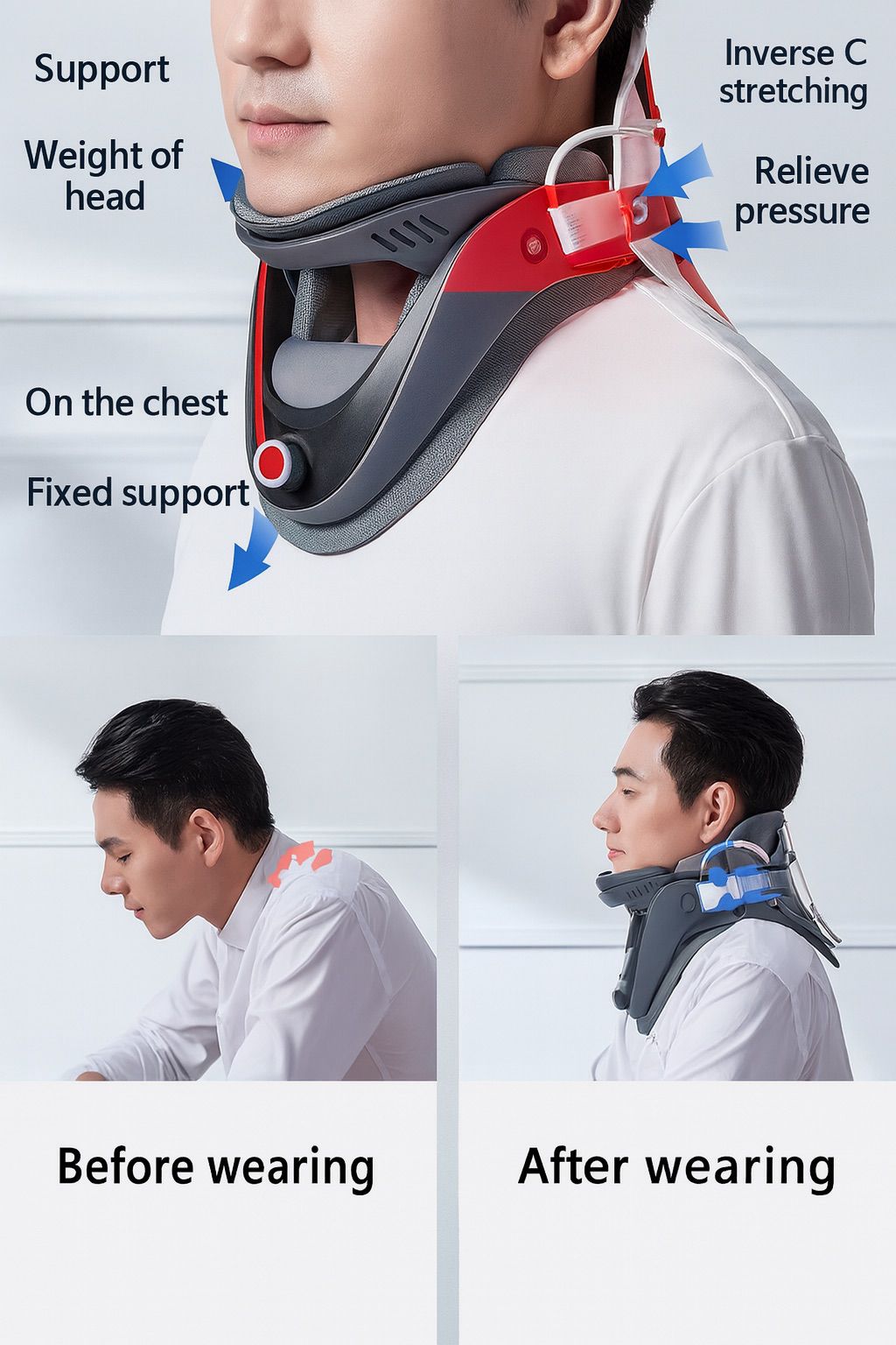 Adjustable Neck Support Brace – Lightweight & Foldable Design